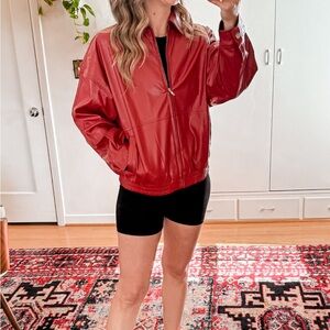 NEW Kate Kasin Womens Faux Leather Oversized Jacket Sz SM